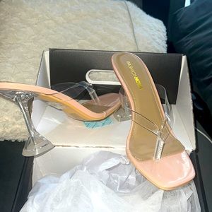 *NEVER WORN* Clear Heeled Sandals